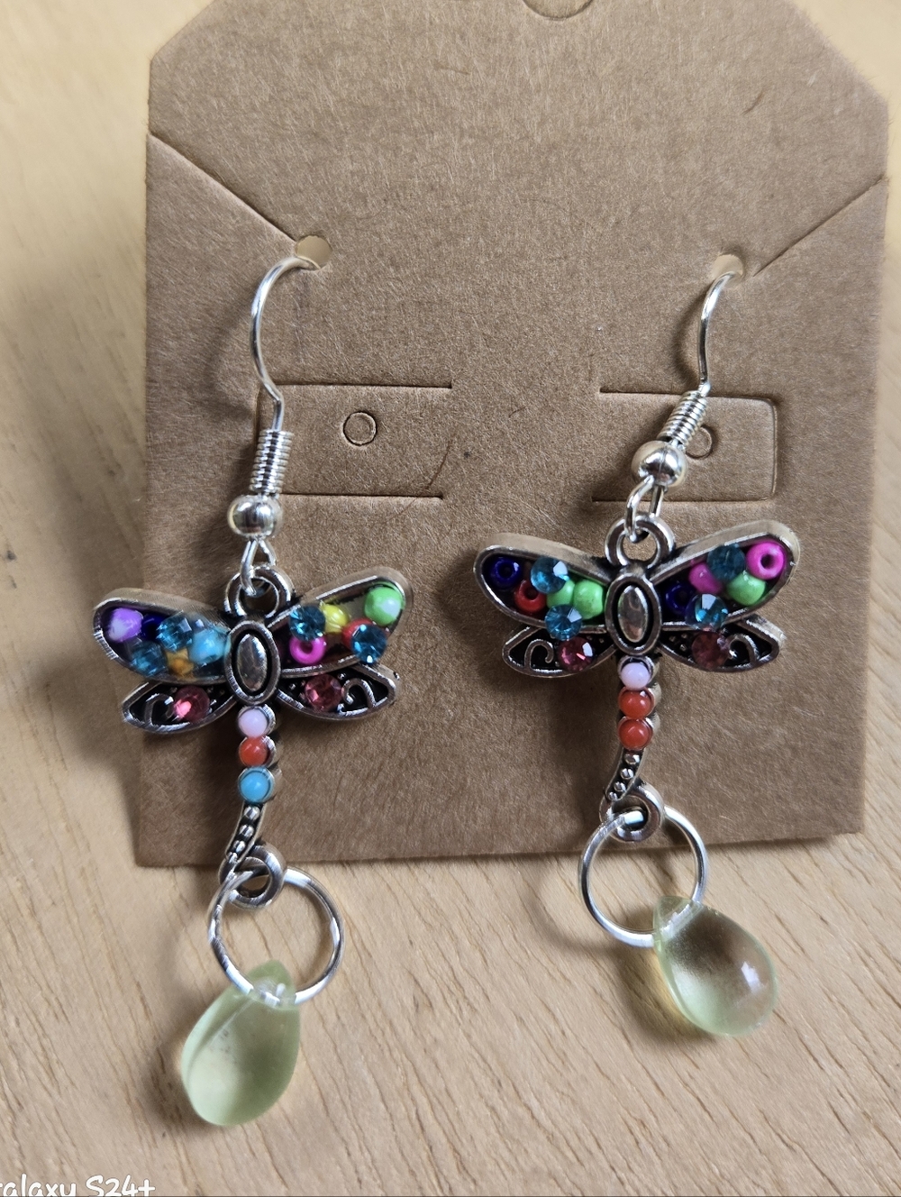 Handmade Beaded Dragonfly Earrings